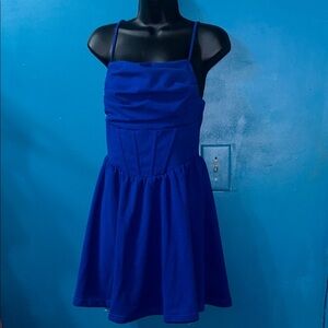 SHEIN Cobalt Blue Strappy Mini Dress